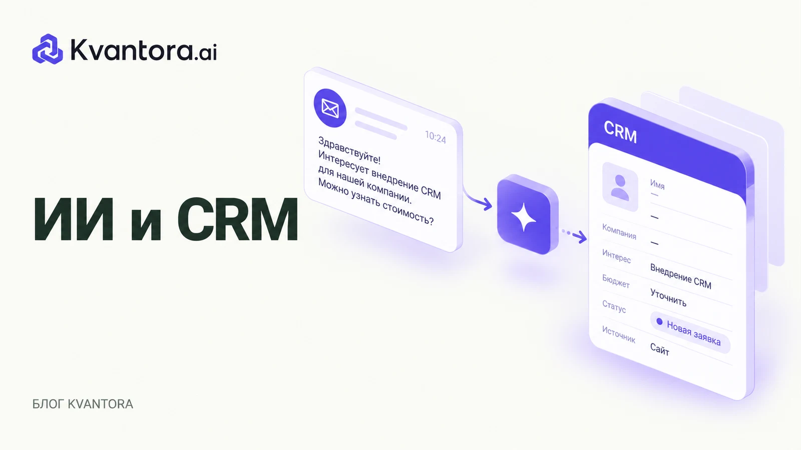 Обложка статьи «Автоматизация CRM с ИИ: безопасный пилот без дублей и выдуманных данных»