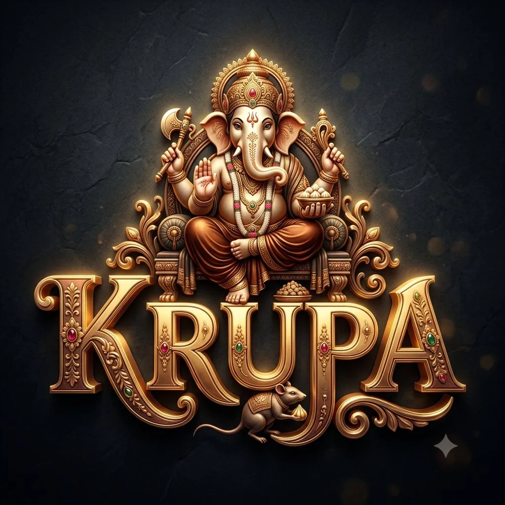 Пример промпта для трёхмерного логотипа GANESH с изображением божества · пример 3