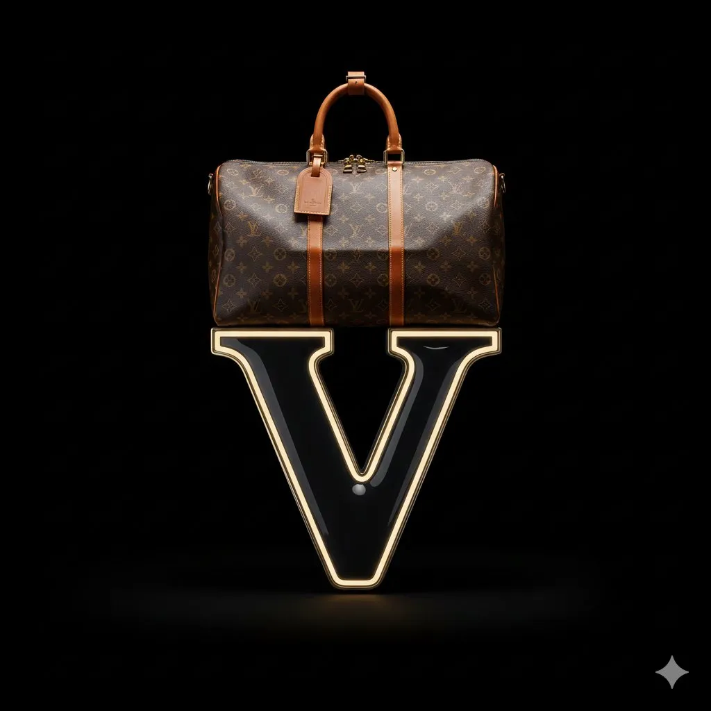 Пример JSON-промпта для лыжных очков Louis Vuitton на тёмном фоне. · пример 2