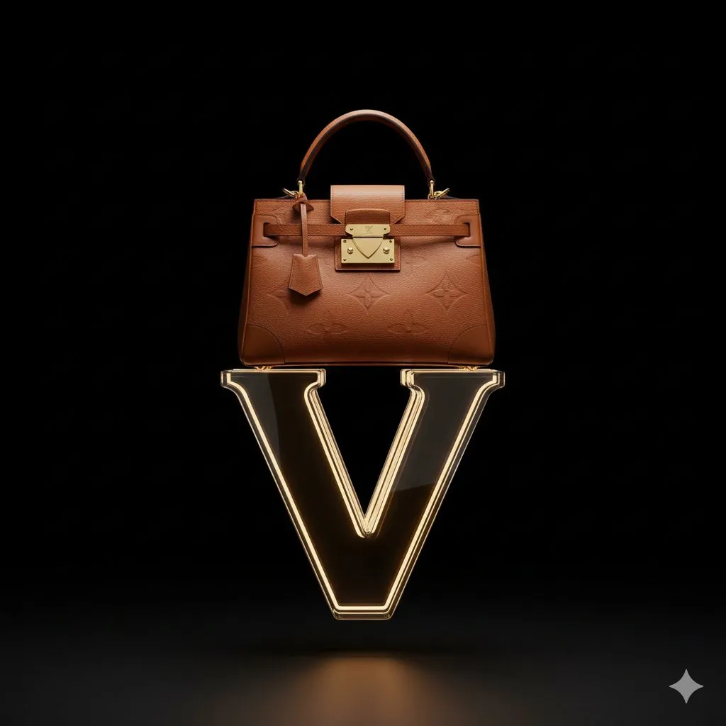 Пример JSON-промпта для лыжных очков Louis Vuitton на тёмном фоне. · пример 4