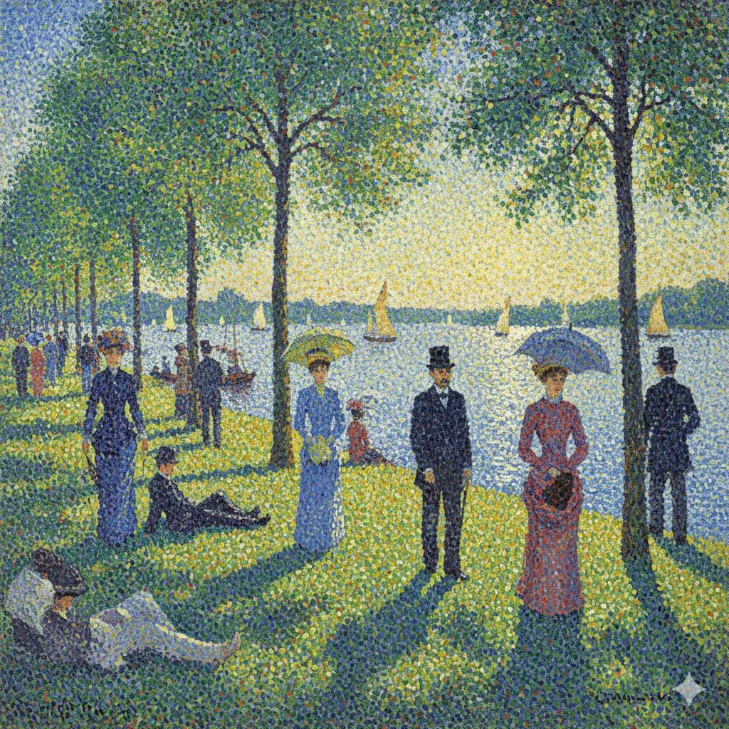 Пример промта для генерации картины в стиле Seurat. · пример 2