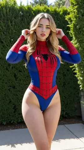 Пример неполного JSON-промпта для портрета героини в костюме Spider-Man.