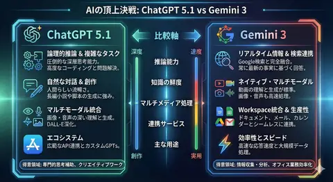 Инфографика со сравнением ChatGPT 5.1 и Gemini 3.