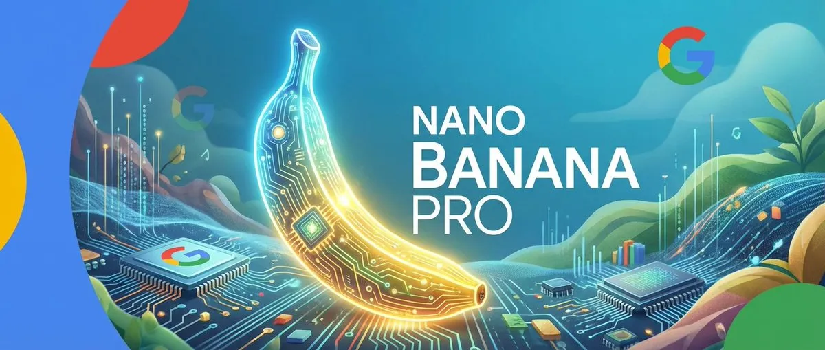 Шапка Nano Banana Pro с элементами фирменного дизайна Google Nano Banana.
