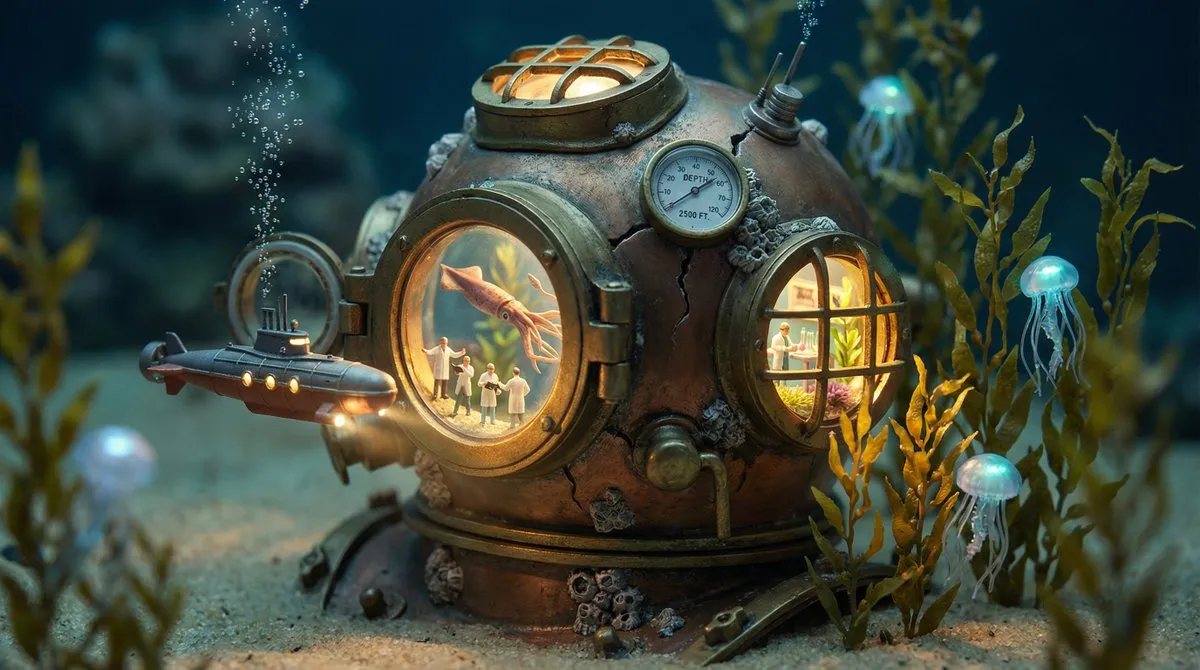 Пример детализированной миниатюры внутри необычного предмета. · пример 4