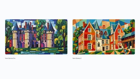 Текстовый запрос для дизайна музея Clos Lucé в стиле кубизма.