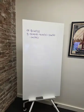 Пример из источника по промпту с формулой на белой доске и графиком под ней.