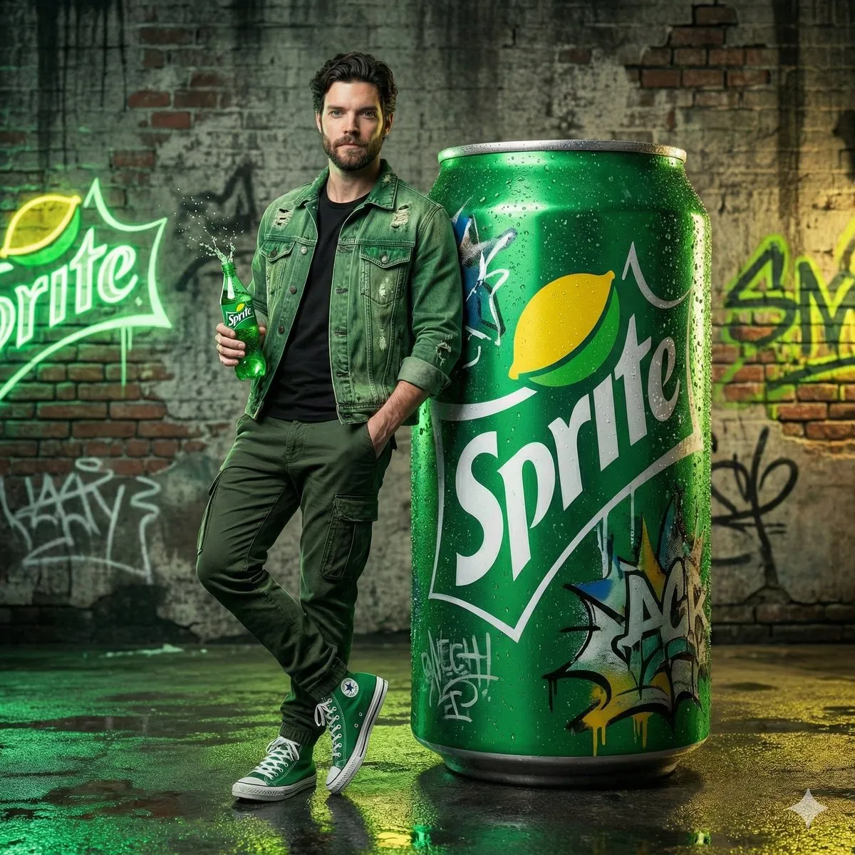 Пример из источника для рекламного кадра с мужчиной и банкой Sprite. · пример 2
