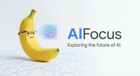 Пример баннера AIFocus на банановую тему с элементами оформления Google.