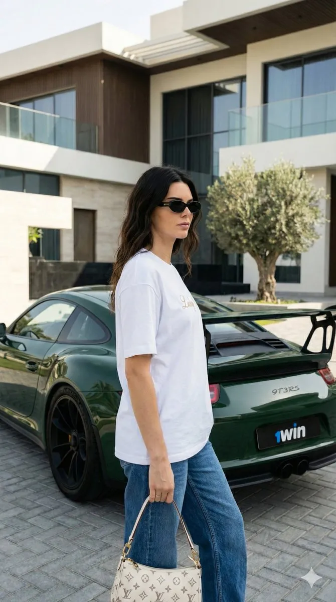 Промпт для фотореалистичной съёмки женщины у Porsche 911 GT3 RS. · пример 3