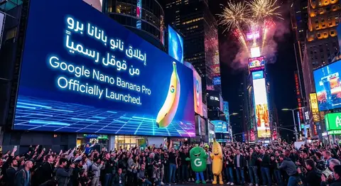 Пример макета с анонсом официального запуска Nano Banana Pro от Google.