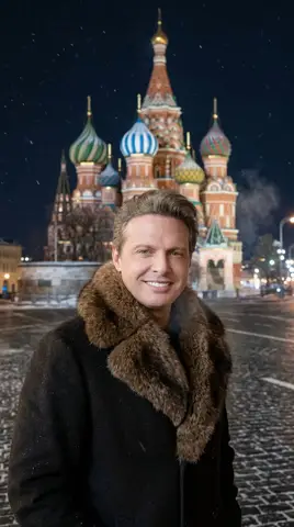 Пример промпта для зимнего портрета Luis Miguel на Красной площади.