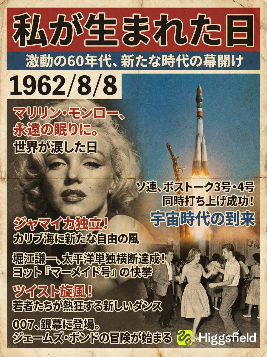 Журнальная обложка «The Day I Was Born» оформлена по мотивам года рождения. · пример 3