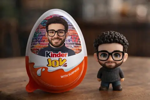 Пример структурированного промпта для яйца Kinder Joy с коллекционной фигуркой.