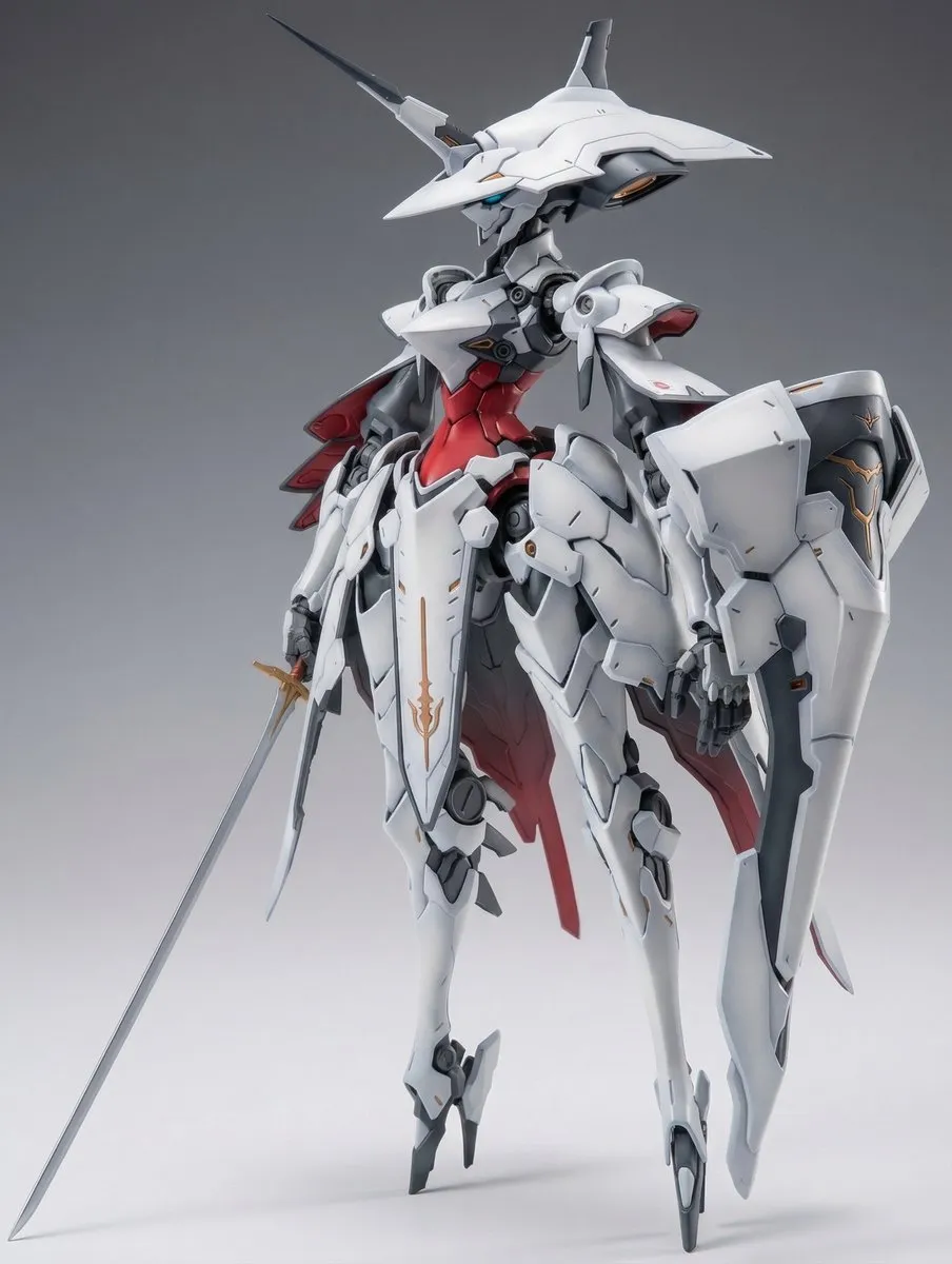 Пример концепта пластиковой модели FAMG-001 Aurelith в масштабе 1/7 с головой, вдохновлённой Jingasa. · пример 2