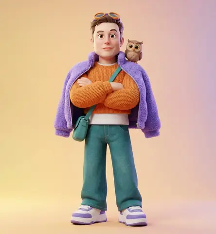 Пример из источника для стилизованного 3D-дизайна персонажа.