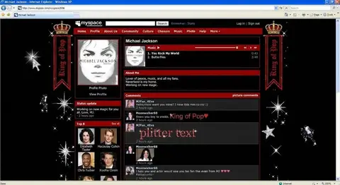 Текстовый промпт для винтажного профиля MySpace.