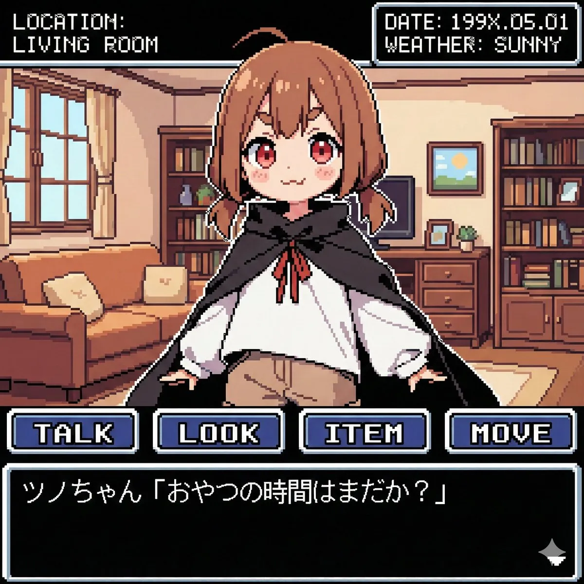 Три 16-битные игровые сцены: платформенный экшен, RPG-сражение и приключенческий диалог · пример 3