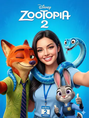 Пример промпта для промопостера-селфи с героями «Зверополиса 2».