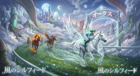 Пример короткого шаблона для аниме-иллюстрации о скачках.