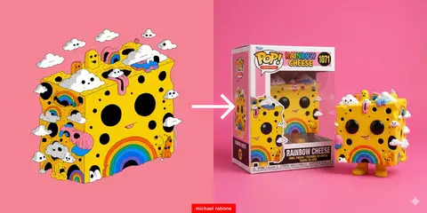 Пример источника для промпта фигурки Funko Pop с коробкой.