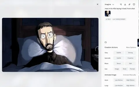 Пример короткого промпта для фронтального портрета мужчины в кровати.