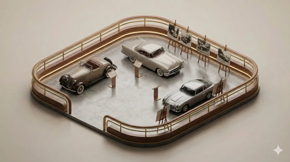 Лаконичная 3D-диорама небольшого выставочного павильона. · пример 2