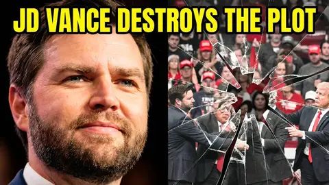 Пример политического превью с портретом JD Vance слева и разбитым стеклом справа.