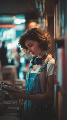 Пример из источника по промпту для кинематографичного кадра в книжном магазине