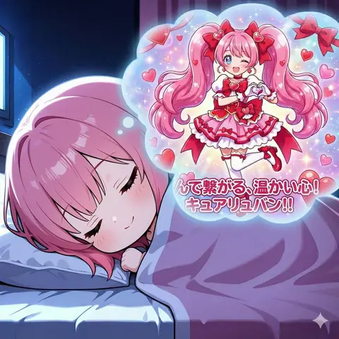Промпт для разработки дизайна героини Precure и итоговой иллюстрации.