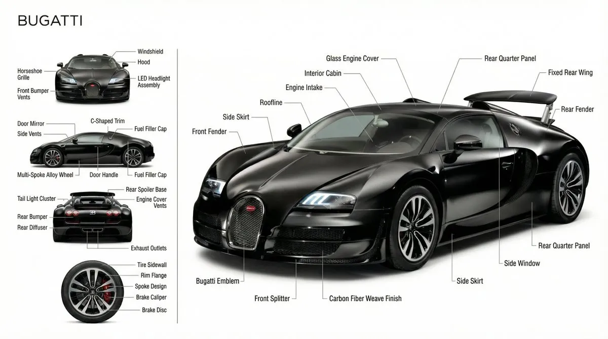Пример промпта для технической визуализации продукта Porsche по фото. · пример 1