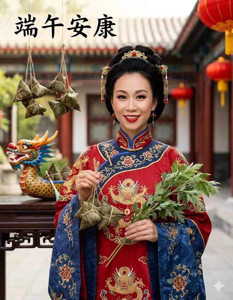 Пример промпта для праздничного портрета по фото в традиционной одежде Hanfu. · пример 2