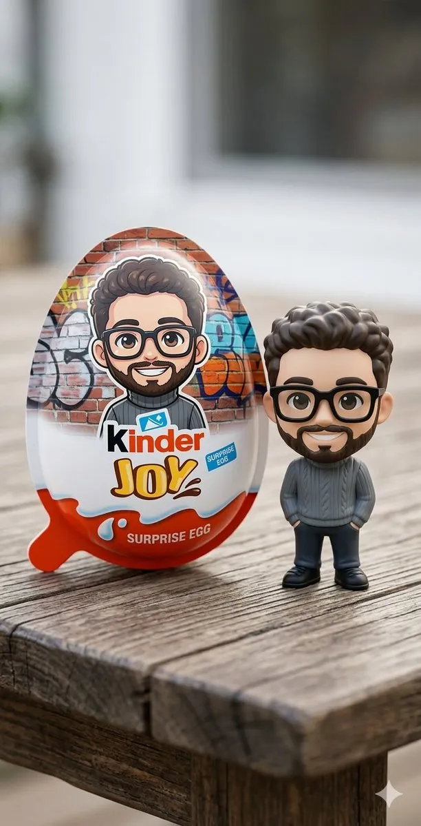 Пример структурированного промпта для яйца Kinder Joy с коллекционной фигуркой. · пример 2