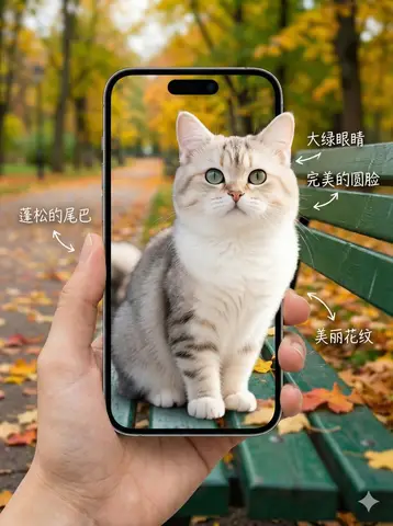 Пример промпта для изображения объекта, который выходит из экрана смартфона.