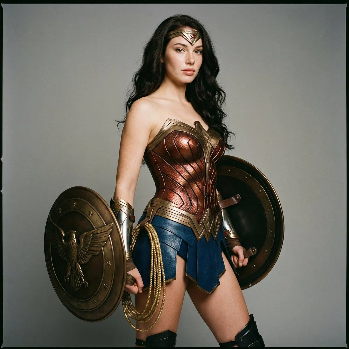 Пример промта для студийного портрета в образе Wonder Woman. · пример 2