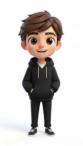 Пример короткого промпта для персонажа-прохожего в стилистике Pixar.