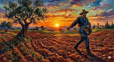 Короткий шаблон запроса по мотивам картины Van Gogh «The Sower».