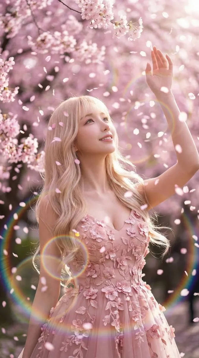 Текстовый промпт Sakura Rain о лепестках сакуры и весеннем настроении. · пример 4