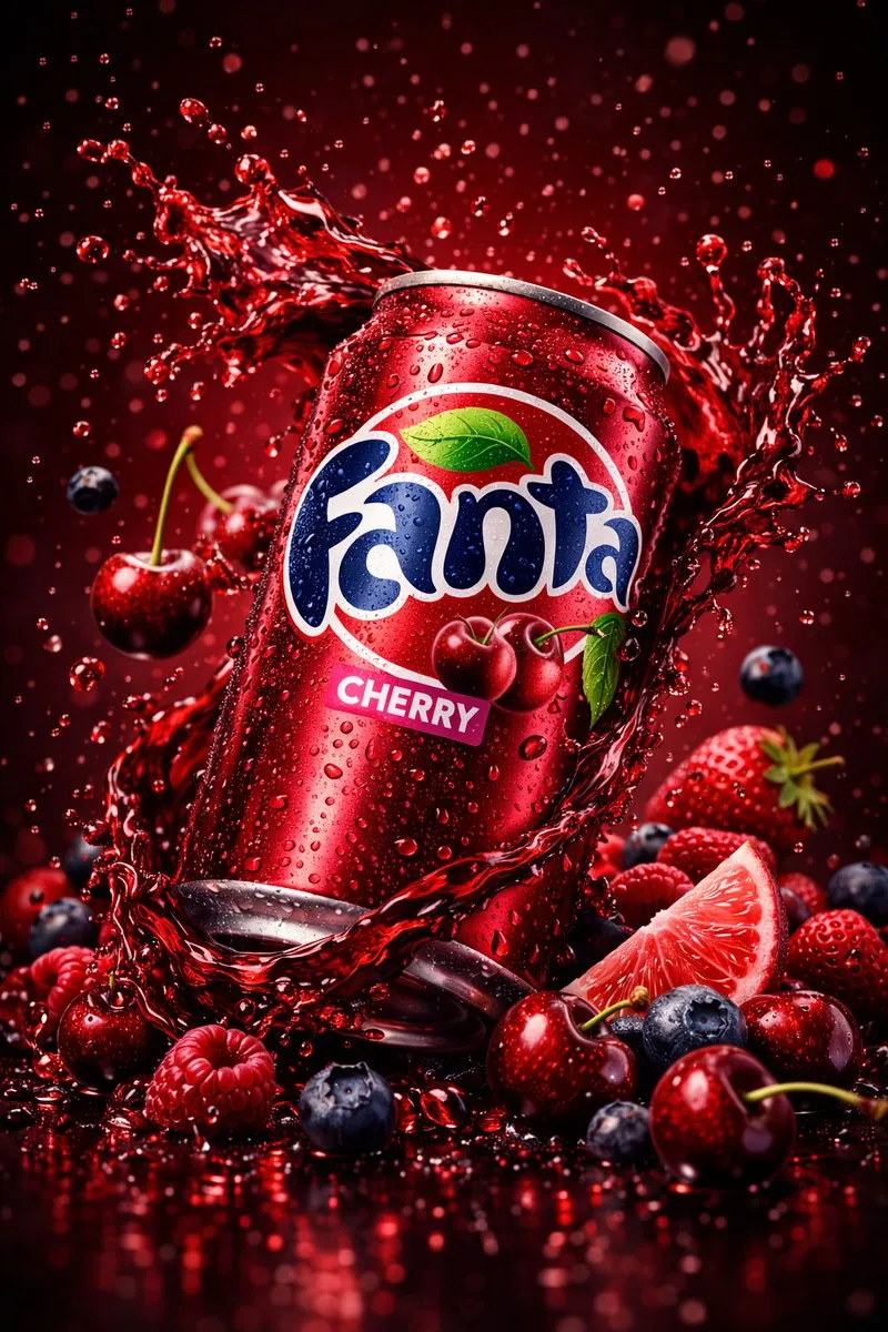 Пример промпта для рекламного рендера банки Mountain Dew с жидкостью, льдом и лаймами. · пример 4