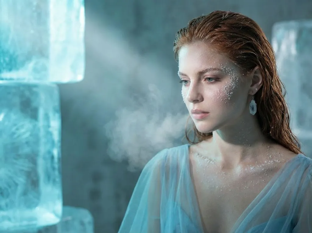 Пример промпта для портрета в ледяном ателье с дымкой. · пример 2