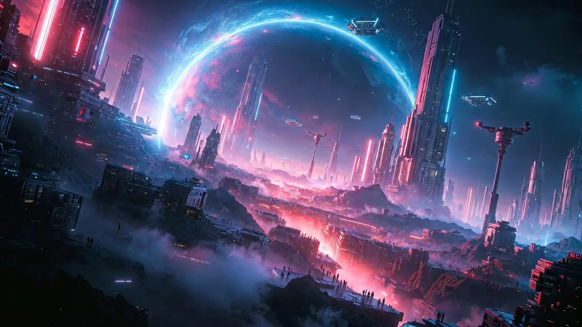 Пример шаблона для 3D-композиции с миром, выходящим из небольшого объекта · пример 2