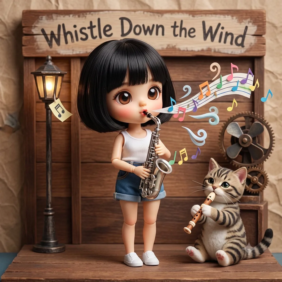Пример к промпту: визуальная интерпретация песни «Whistle Down the Wind» Ника Хейуорда. · пример 4