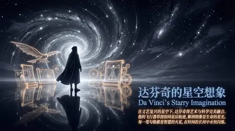Пример источника для промпта постера на тему учёного в стиле Starry Night.