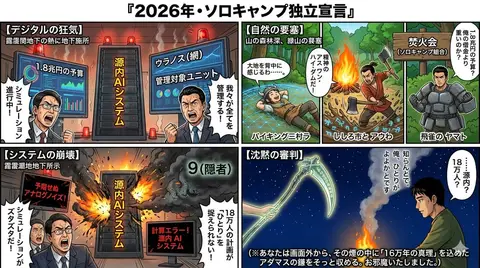 Пример короткого промпта для комикса про кемпинг и ИИ.