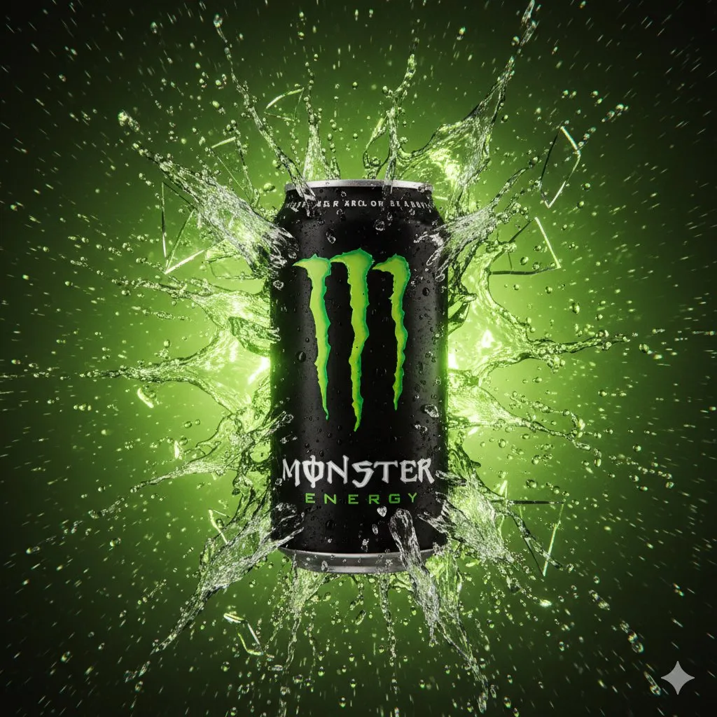 Пример промта для тёмной фэнтезийной рекламы банки Monster Energy. · пример 2