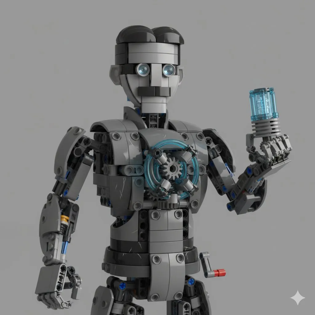Пример источника для промпта макросъёмки сборки LEGO Technic. · пример 2