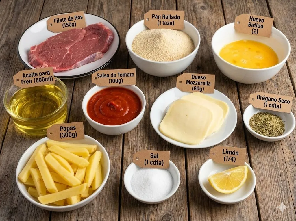 Пример фотографии ингредиентов блюда с подписями и количеством каждого продукта. · пример 2