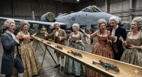 Промпт для сюрреалистичной схватки самолёта A-10C и рыбы-фугу.