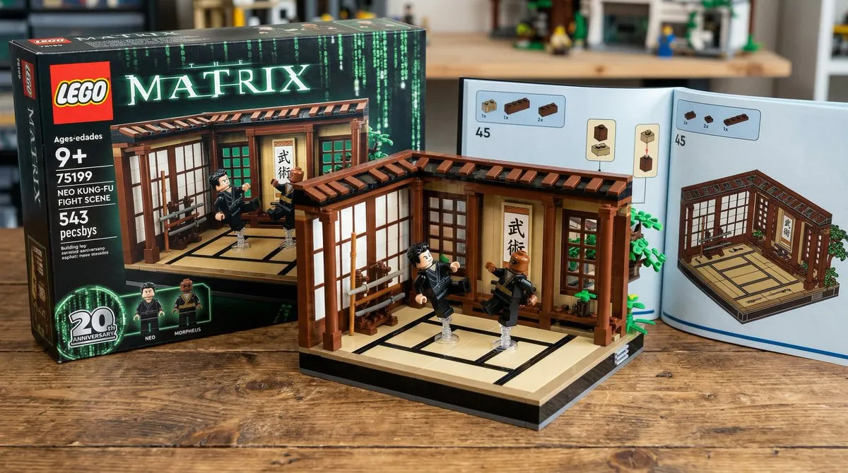 Пример шаблона промпта для создания набора Lego с коробкой и инструкциями. · пример 2