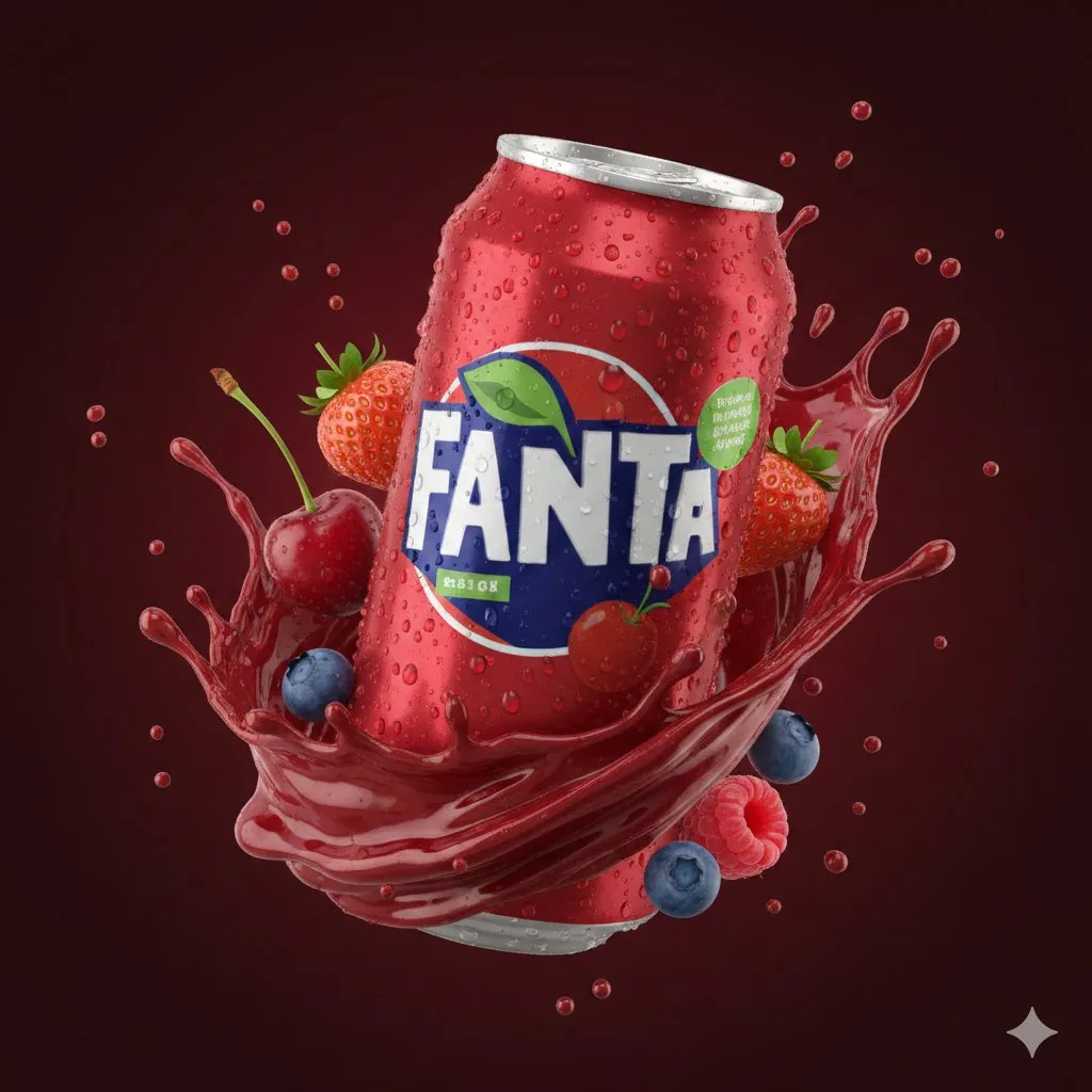 Пример промпта для рекламного рендера банки Mountain Dew с жидкостью, льдом и лаймами. · пример 2